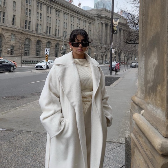 EAVES White Wool Coat - Picture 3 of 5